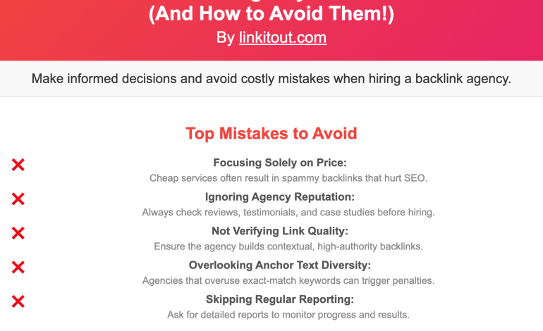 5 Common Mistakes When Choosing a Backlink Agency (And How to Avoid Them)