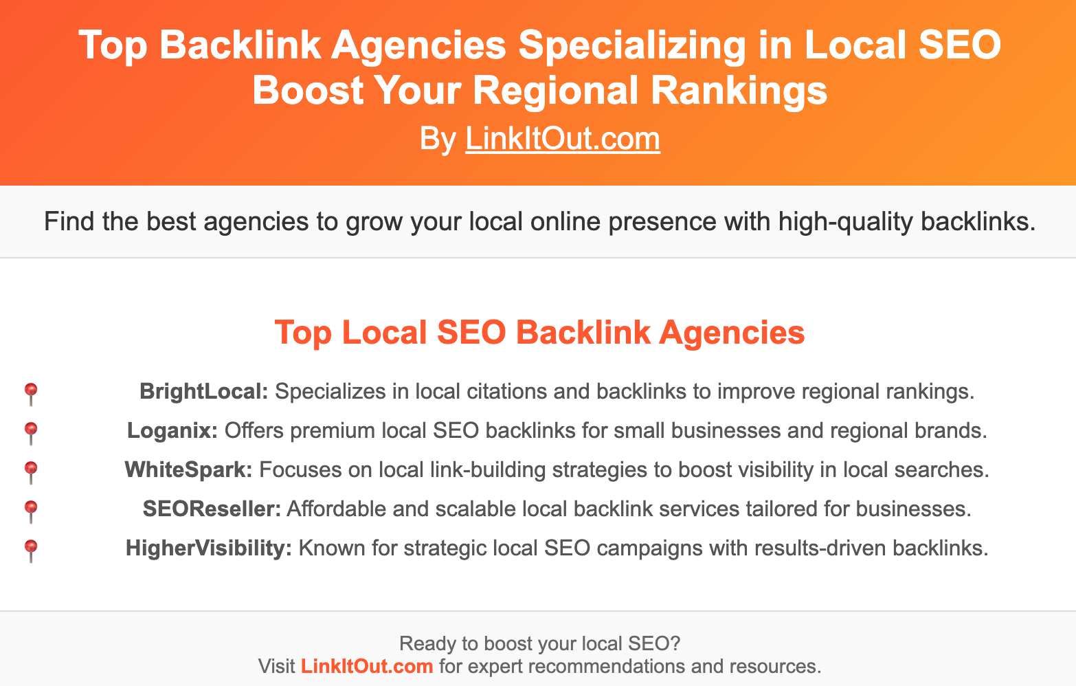 Top Backlink Agencies Specializing in Local SEO: Boost Your Regional Rankings