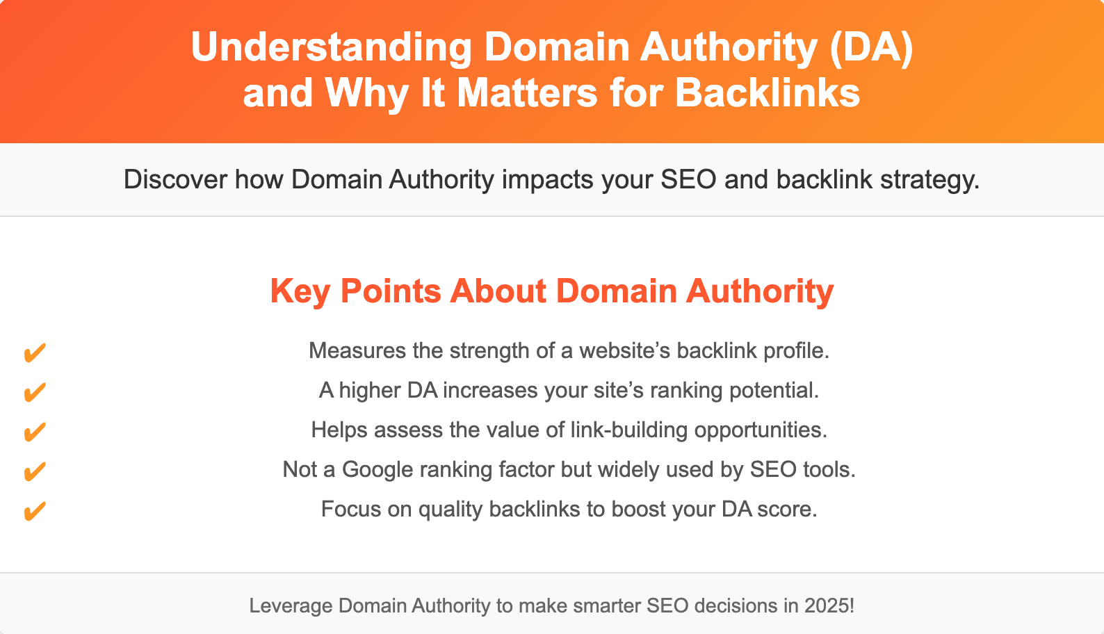 Understanding Domain Authority (DA) and Why It Matters for Backlinks
